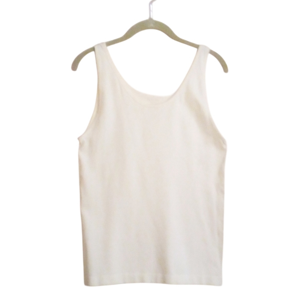 Soho Lady Off White Seamless Stretch Tank Camisole Top Scoop Neck 1X/2X NWOT